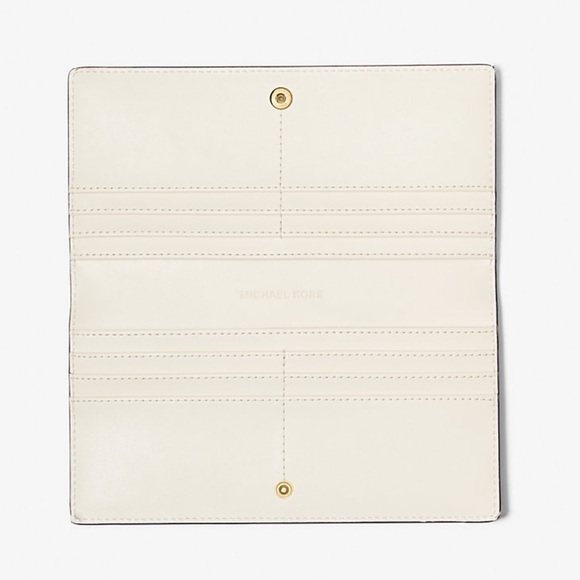 MICHAEL KORS Carson Large Crocodile Embossed Bifold Snap Wallet
Light Cream 
NWT - Picture 2 of 16